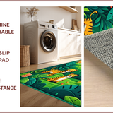 Ultra Soft Area Rug, Non Slip, Stain Resistant, Washable Area Rugs for Living Room, Bedroom, Jungle Animals Nursery Rug(Green)