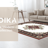 Ultra Soft Area Rug, Non Slip, Stain Resistant, Washable Area Rugs for Living Room, Bedroom, Contemporary Bold Flower Aesthetic(Red)