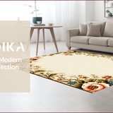 Ultra Soft Area Rug, Non Slip, Stain Resistant, Washable Area Rugs for Living Room, Bedroom, Beige Vintage Floral Living Room Rug(Beige)