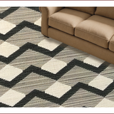 Ultra Soft Area Rug, Non Slip, Stain Resistant, Washable Area Rugs for Living Room, Bedroom, Checkered Geometric Pattern(Black)