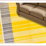 Ultra Soft Area Rug, Non Slip, Stain Resistant, Washable Area Rugs for Living Room, Bedroom, Chic Striped Modern Aesthetic(Yellow)