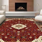 Ultra Soft Area Rug, Non Slip, Stain Resistant, Washable Area Rugs for Living Room, Bedroom, Sophisticated Rich Toned Lattice Style(Red)