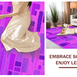 Ultra Soft Area Rug, Non Slip, Stain Resistant, Washable Area Rugs for Living Room, Bedroom, Whimsical Script with Elegant Flair(Purple)