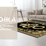 Ultra Soft Area Rug, Non Slip, Stain Resistant, Washable Area Rugs for Living Room, Bedroom, Striking Artistic Bird Pattern(Gold)
