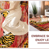 Ultra Soft Area Rug, Non Slip, Stain Resistant, Washable Area Rugs for Living Room, Bedroom, Bold Yellow Leopard Aesthetic(Red)
