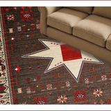 Ultra Soft Area Rug, Non Slip, Stain Resistant, Washable Area Rugs for Living Room, Bedroom, Rustic Earthy Star Medallion(Gray)