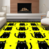 Stylish Modern Black Cat Artwork(Yellow)
