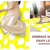 Ultra Soft Area Rug, Non Slip, Stain Resistant, Washable Area Rugs for Living Room, Bedroom, Delightful Minimalist Egg Imagery(Yellow)