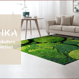 Ultra Soft Area Rug, Non Slip, Stain Resistant, Washable Area Rugs for Living Room, Bedroom, Plush High Pile World Circle(Green)