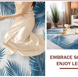 Ultra Soft Area Rug, Non Slip, Stain Resistant, Washable Area Rugs for Living Room, Bedroom, Coastal Nautical Floral Essence(Blue)