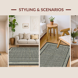 Ultra Soft Area Rug, Non Slip, Stain Resistant, Washable Area Rugs for Living Room, Bedroom, Striking Ethnic Patterned Ensemble(Gray)