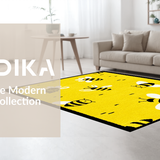 Ultra Soft Area Rug, Non Slip, Stain Resistant, Washable Area Rugs for Living Room, Bedroom, Joyful Garden-Inspired Round Mat(Yellow)
