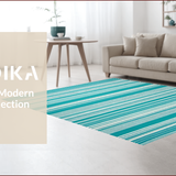 Ultra Soft Area Rug, Non Slip, Stain Resistant, Washable Area Rugs for Living Room, Bedroom, Chic Teal Contemporary Pattern(Blue)