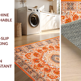Ultra Soft Area Rug, Non Slip, Stain Resistant, Washable Area Rugs for Living Room, Bedroom, Stylish Whimsical Fringe Accents(Orange)