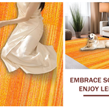 Ultra Soft Area Rug, Non Slip, Stain Resistant, Washable Area Rugs for Living Room, Bedroom, Cozy Playful Orange Yellow Aesthetic(Orange)