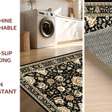 Dramatic Black and Gold Floral Fusion(Black)