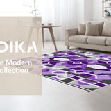 Ultra Soft Area Rug, Non Slip, Stain Resistant, Washable Area Rugs for Living Room, Bedroom, Trendy Minimalist Color Contrast(Purple)