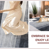 Ultra Soft Area Rug, Non Slip, Stain Resistant, Washable Area Rugs for Living Room, Bedroom, Sleek Monochrome Abstract Artistry(Gray)