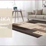 Ultra Soft Area Rug, Non Slip, Stain Resistant, Washable Area Rugs for Living Room, Bedroom, Playful Modern Rustic Motif(Gray)
