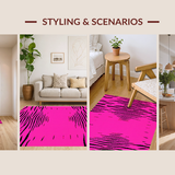 Ultra Soft Area Rug, Non Slip, Stain Resistant, Washable Area Rugs for Living Room, Bedroom, Bold Abstract Animal Print Style(Pink)