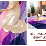 Ultra Soft Area Rug, Non Slip, Stain Resistant, Washable Area Rugs for Living Room, Bedroom, Vibrant Abstract Layered Design(Purple)