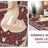 Ultra Soft Area Rug, Non Slip, Stain Resistant, Washable Area Rugs for Living Room, Bedroom, Sophisticated Abstract Burgundy Artistry(Red)