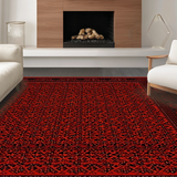 Ultra Soft Area Rug, Non Slip, Stain Resistant, Washable Area Rugs for Living Room, Bedroom, Vibrant Floral Medallion Embellishment(Red)