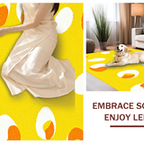 Ultra Soft Area Rug, Non Slip, Stain Resistant, Washable Area Rugs for Living Room, Bedroom, Whimsical Soft Curved Design(Yellow)
