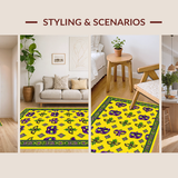 Ultra Soft Area Rug, Non Slip, Stain Resistant, Washable Area Rugs for Living Room, Bedroom, Whimsical Festive Color Palette(Yellow)