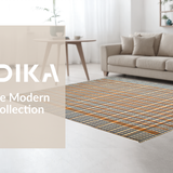Ultra Soft Area Rug, Non Slip, Stain Resistant, Washable Area Rugs for Living Room, Bedroom, Dynamic Colorful Lattice Appeal(Orange)