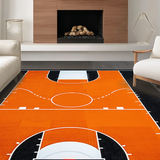 Ultra Soft Area Rug, Non Slip, Stain Resistant, Washable Area Rugs for Living Room, Bedroom, Vibrant Sporty Circular Floor Accent(Orange)