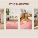 Ultra Soft Area Rug, Non Slip, Stain Resistant, Washable Area Rugs for Living Room, Bedroom, Blush Pink Geometric Living Room 3D Texture Rug(Pink)