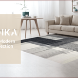 Ultra Soft Area Rug, Non Slip, Stain Resistant, Washable Area Rugs for Living Room, Bedroom, Sophisticated Modern Linear Composition(Gray)