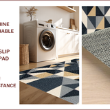 Ultra Soft Area Rug, Non Slip, Stain Resistant, Washable Area Rugs for Living Room, Bedroom, Modern Geometric Charcoal Beige Living Room Area Rug(Beige)