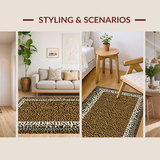 Ultra Soft Area Rug, Non Slip, Stain Resistant, Washable Area Rugs for Living Room, Bedroom, Modern Cartoonish Wildlife Flair(Brown)