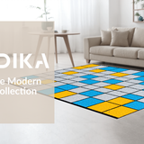 Ultra Soft Area Rug, Non Slip, Stain Resistant, Washable Area Rugs for Living Room, Bedroom, Lively Modern Patterned Play Zone(Blue)