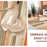Ultra Soft Area Rug, Non Slip, Stain Resistant, Washable Area Rugs for Living Room, Bedroom, Artful Symmetrical Pattern in Tan Shades(Orange)