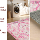 Ultra Soft Area Rug, Non Slip, Stain Resistant, Washable Area Rugs for Living Room, Bedroom, Serene Gentle Pastel Blend(Pink)