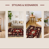 Ultra Soft Area Rug, Non Slip, Stain Resistant, Washable Area Rugs for Living Room, Bedroom, Rustic Texas Star Farmhouse Kitchen Anti-Fatigue Mat(Red)