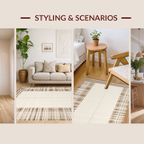 Contemporary Light Brown Geometric Theme(Beige)