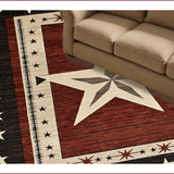 Ultra Soft Area Rug, Non Slip, Stain Resistant, Washable Area Rugs for Living Room, Bedroom, Elegant Textured Brown Motif(Red)