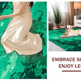 Ultra Soft Area Rug, Non Slip, Stain Resistant, Washable Area Rugs for Living Room, Bedroom, Artistic Shaggy Color Fusion(Green)