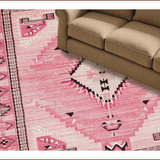 Ultra Soft Area Rug, Non Slip, Stain Resistant, Washable Area Rugs for Living Room, Bedroom, Rustic Western Plush Aesthetic(Pink)