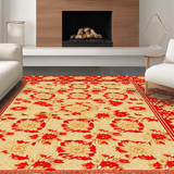 Ultra Soft Area Rug, Non Slip, Stain Resistant, Washable Area Rugs for Living Room, Bedroom, Vibrant Floral Radiance Motif(Red)