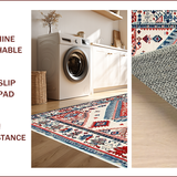 Ultra Soft Area Rug, Non Slip, Stain Resistant, Washable Area Rugs for Living Room, Bedroom, Elegant Rustic Ogee Pattern(White)