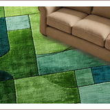 Ultra Soft Area Rug, Non Slip, Stain Resistant, Washable Area Rugs for Living Room, Bedroom, Nature-Inspired Circular Shaggy Design(Green)