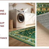 Ultra Soft Area Rug, Non Slip, Stain Resistant, Washable Area Rugs for Living Room, Bedroom, Velvet Embroidered Islamic Prayer(Green)