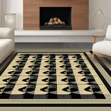 Chic Black Beige Rustic Charm(Black)