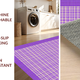 Ultra Soft Area Rug, Non Slip, Stain Resistant, Washable Area Rugs for Living Room, Bedroom, Elegant Symmetrical Purple Pattern(Purple)
