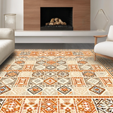 Ultra Soft Area Rug, Non Slip, Stain Resistant, Washable Area Rugs for Living Room, Bedroom, Trendy Minimalist Diamond Textures(Orange)